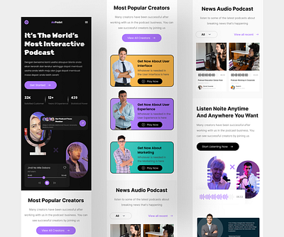 Podcast - Responsive Version clean mobile music news podcast responsive trand ui uiux wesite