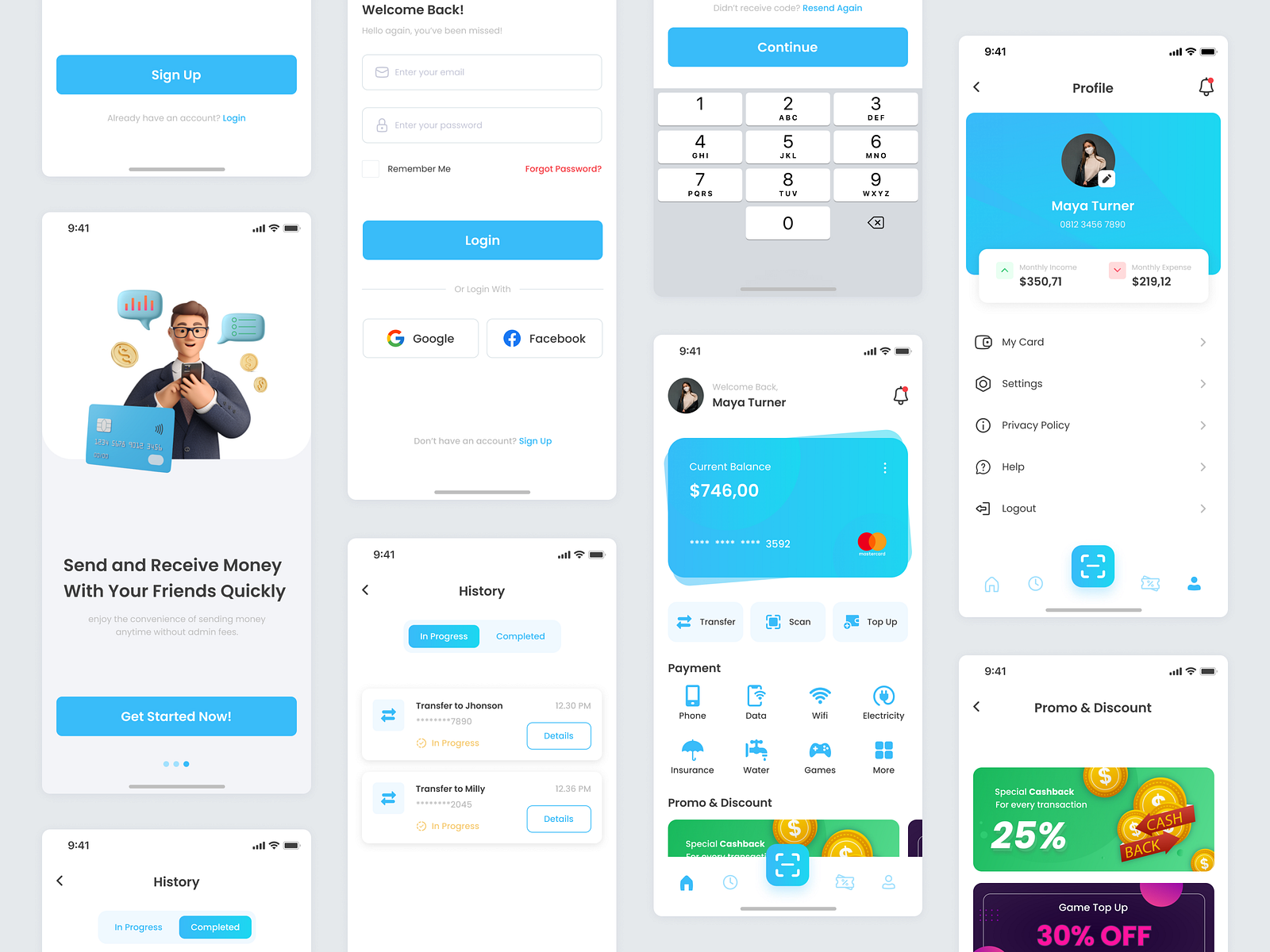 Mobile Payment App Design by Yazid Aly on Dribbble