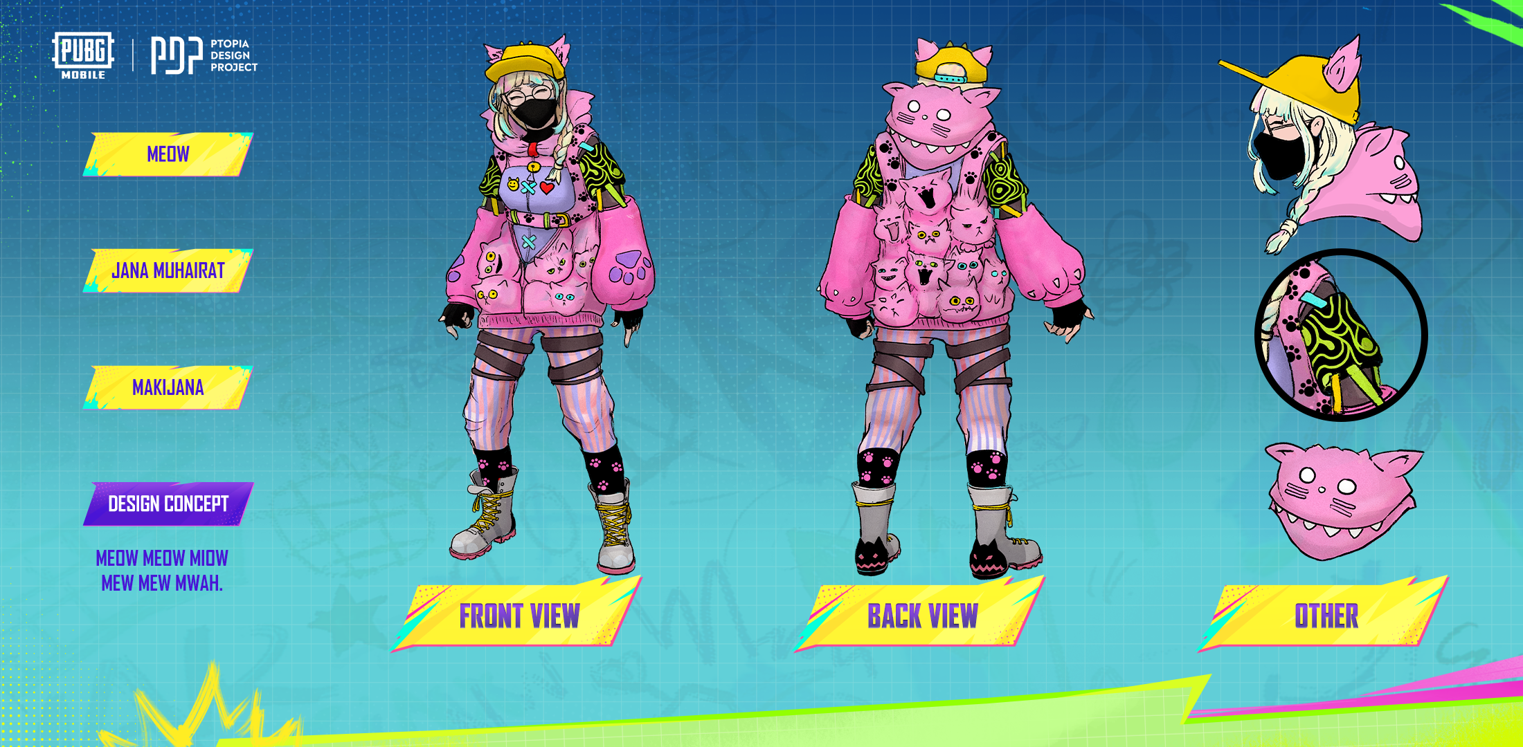 Meow - PUBG MOBILE × Dribbble | PDP Trendsetter Design Contest concept art graphic design illustration