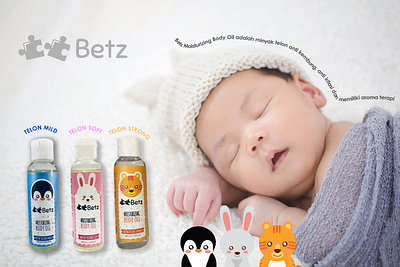 BABY OIL (MINYAK TELON) ads baby branding cosmetic design graphic design illustration promote vector