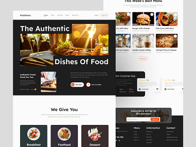 Food website design best ui creative ui design food landing page food ux food web design landing page design ui ux web design website design