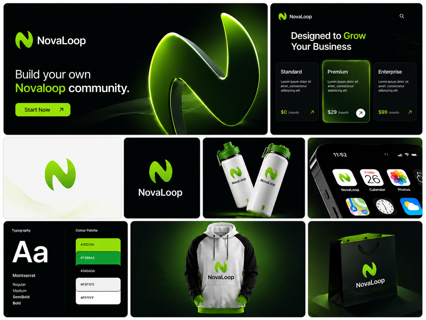 NovaLoop - Modern SaaS Community Platform Brand Identity & UI De 3d animation branding graphic design illustration logo motion graphics ux vector