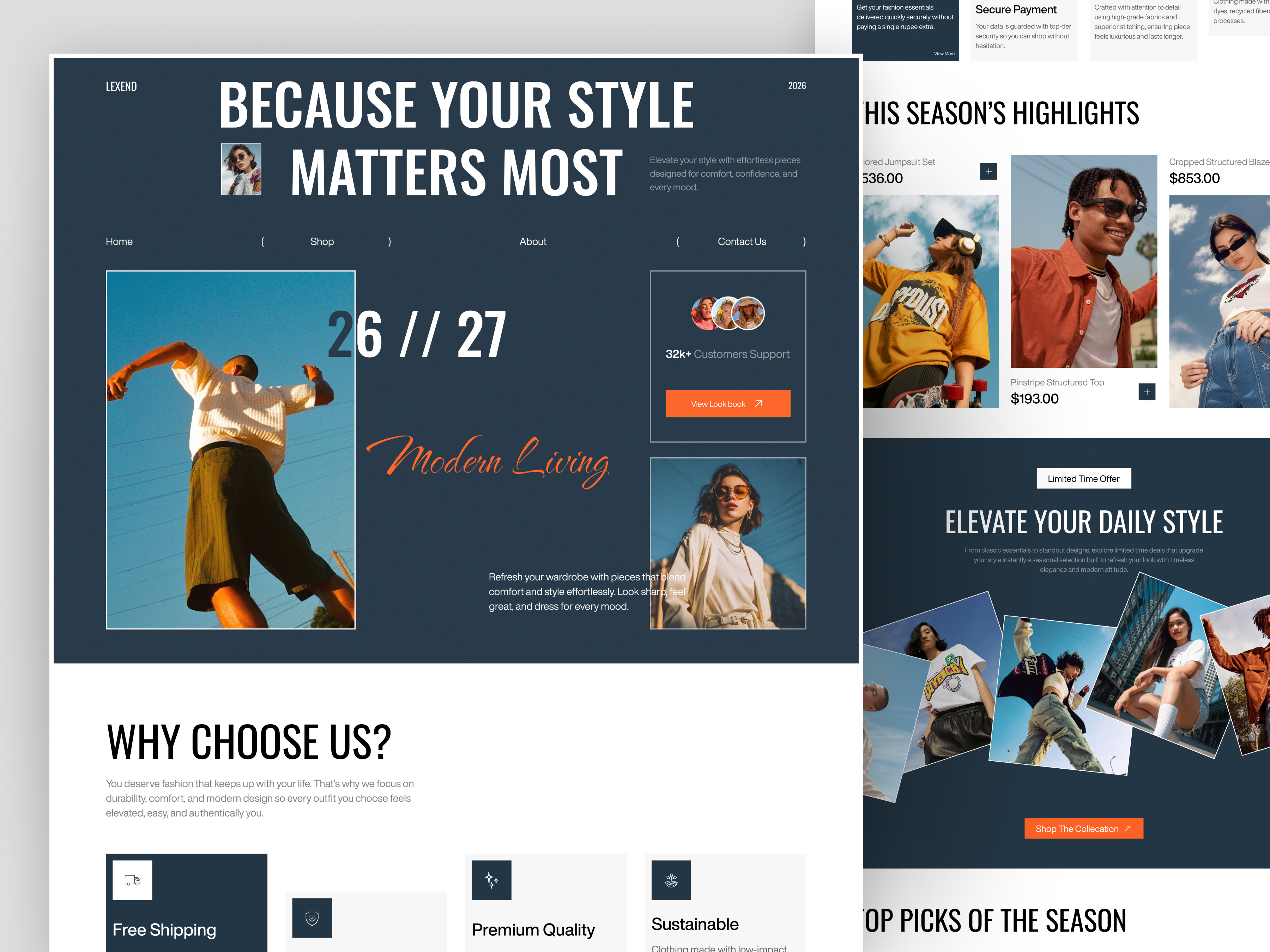 Fashion E-commerce Landing Page ✦ Lexend clothing store ecommerce ecommerce website fashion fashion brand website fashion ecommerce fashion web fashion website fashion website design fashiondesign fashionui landingpagedesign mens fashion landing page minimal fashion website modern ecommerce online shop uiux web design webdesign website design