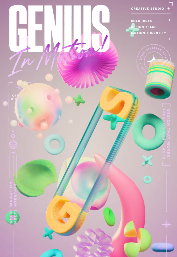Genius Studio | 3D Motion Poster 3d 3d animation branding cgi digi motion graphics