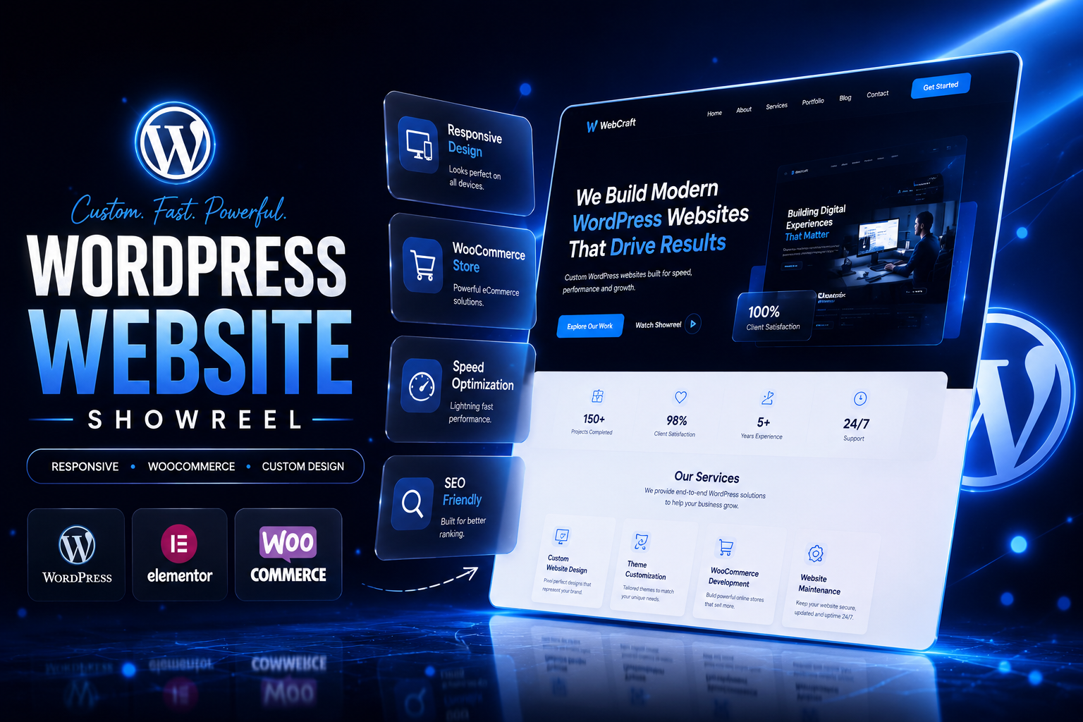 WordPress Website developer Promo Video lottie motion design motion graphics saas showreel ui ui animation