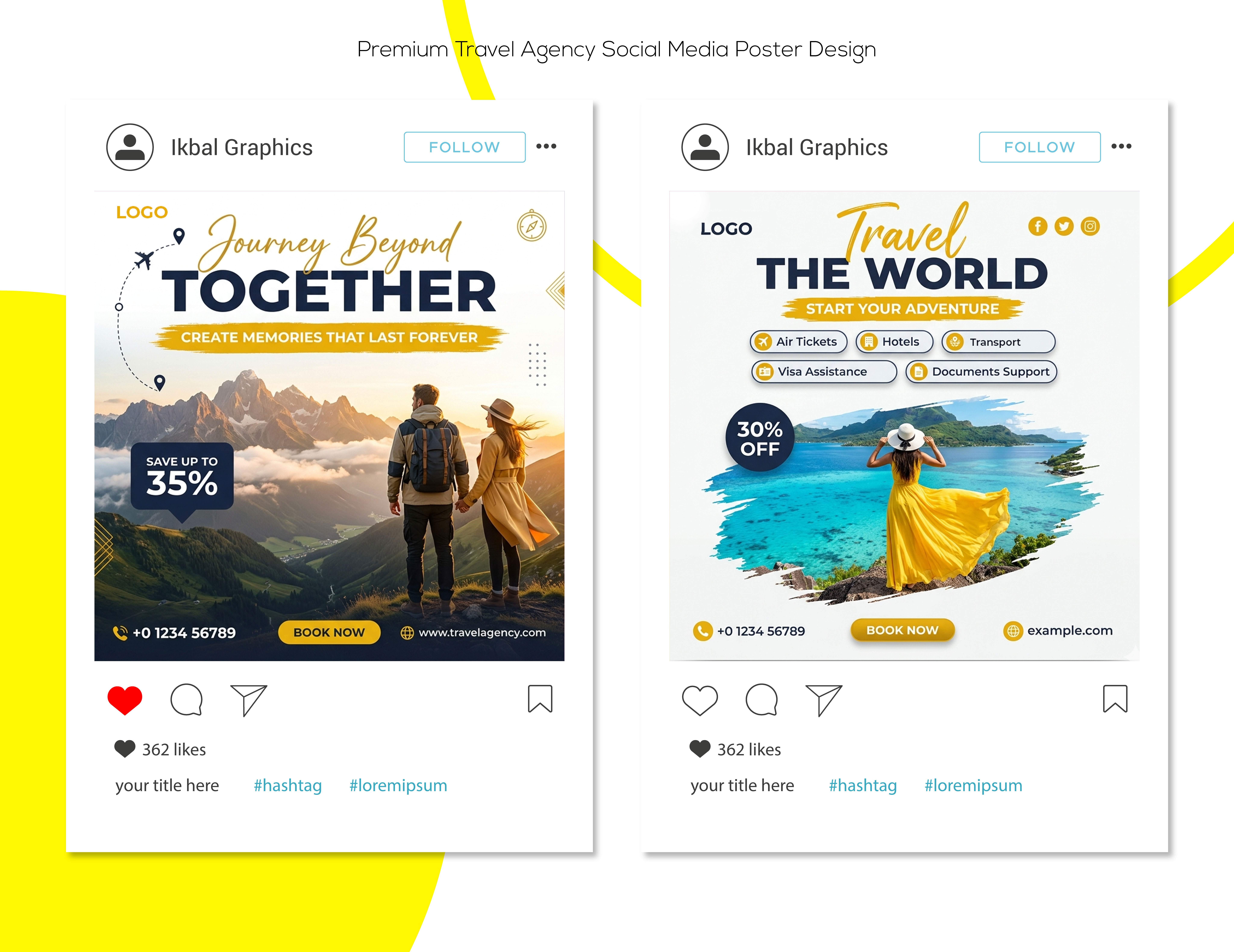 Premium Travel Agency Social Media Poster Design ads travel branding facebook post graphic design social media design travel adds travel banner travel cover deisgn