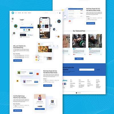 OnlyFans Social Media Web Page 3d adobe xd animation branding design figma graphic design illustration landing page logo mobile app design motion graphics prototype ui ui design ui ux design vector web design web development wireframe