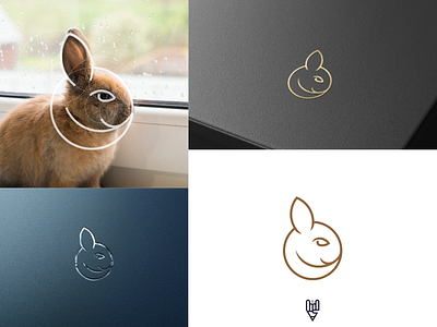 Bunny Logo Design app branding design flat golden rstio graphic design grid logo icon illustration line art logo ui vector