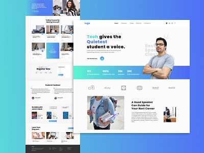 Ed-Tech Company Landing Page branding design ed tech ed tech education landing landing page lms modern new people trend ui viral