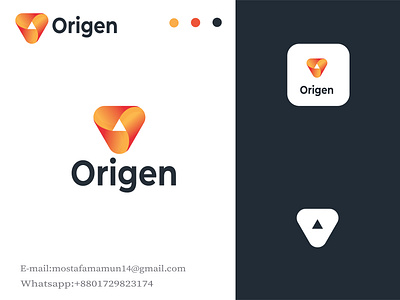 Origen minimal O 3d latter logo branding gradien graphic design illustration logo logo design minimal logo minimal logo design