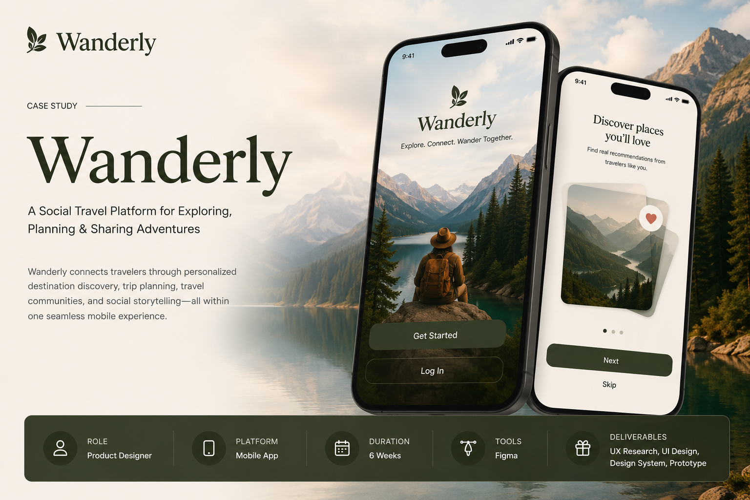 Wanderly – Social Travel & Trip Planning Platform Case Study app design case study design system figma mobile app design mobile product design mobile ui product design social app startup product travel app travel community travel platform trip planner ui ui design user experience ux case study ux design wanderly