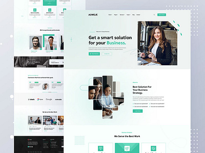 AOWJEE_Business Landing page agency business cleaning company consulting landing page view corporate creative agency landing page design digital business agency website digital marketing agency website sales automation landing page