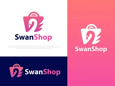 SwanShop logo design abstract logo app branding design e commerce e commerce logo graphic design identity identity branding logodesign logomark logotype modern logo shop shop logo store logo swan logo swan shop vector