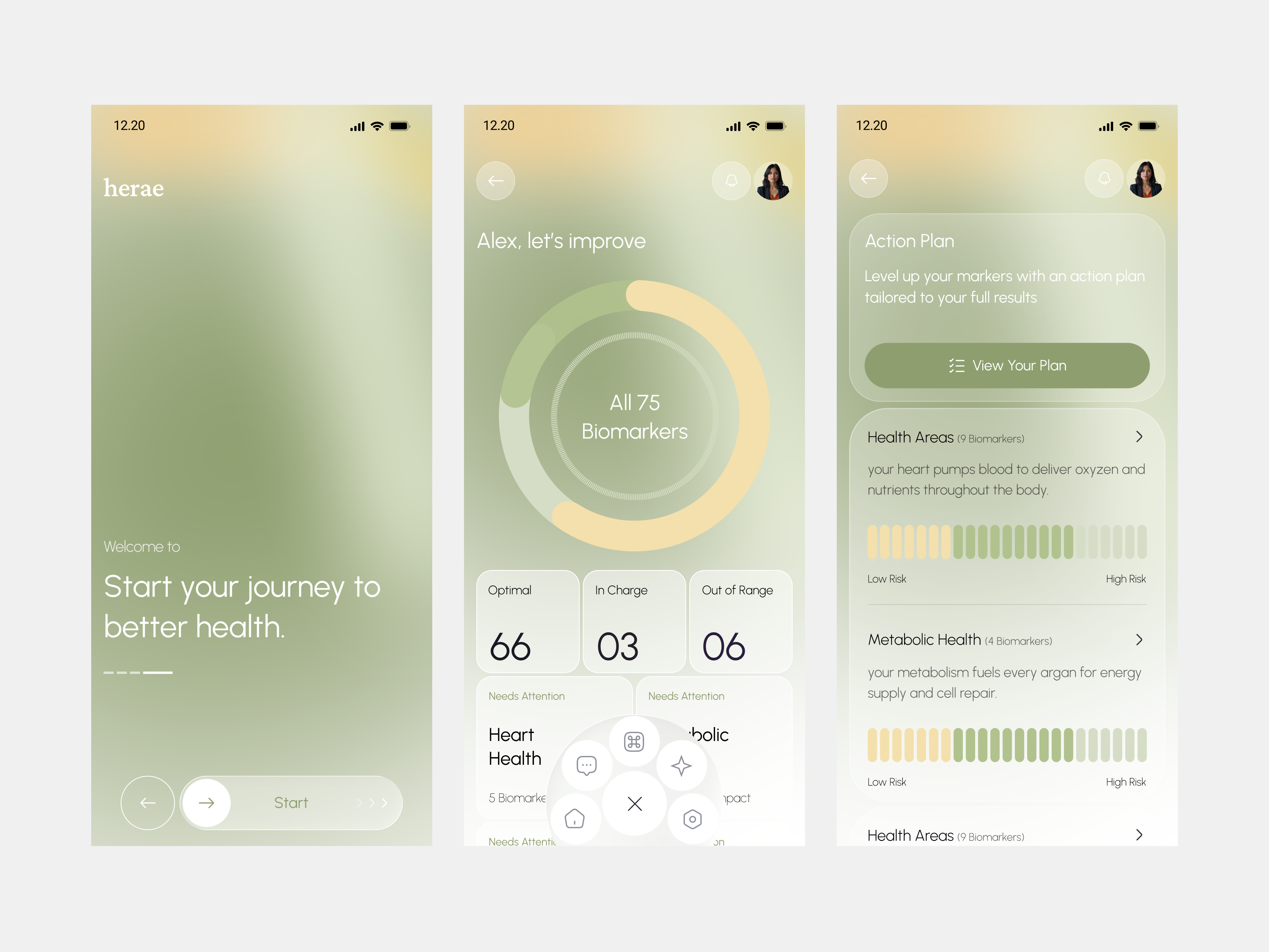 Herae UI — Healthcare Mobile App UX ai app app design crm design health app healthcare healthcare app interface medical app mobile mobile app saas software ui ux wellness