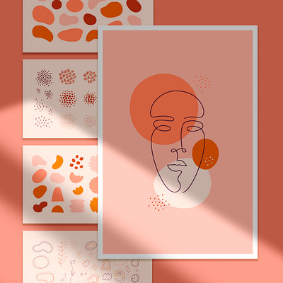 Set of abstract shapes and posters abstract shapes graphic design illustration vector
