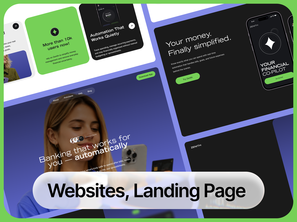 UX UI Design: Websites, Landing Page animation design fintech graphic design illustration motion graphics product design ui ui design ux design