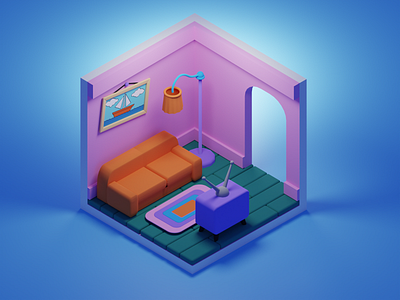 Simpsons miniroom - 3D 3d isometric miniroom simpsons