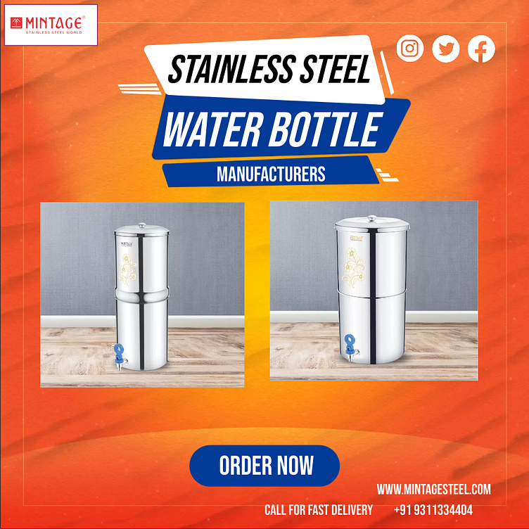 Mintage Steel Best Stainless Steel Water Bottle Manufacturer by