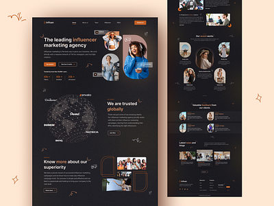 Influan - Influencer Agency agency branding business case study creative crypto design digital agency influencer influencer agency interface knehad24 landing page marketing medical minimal seo service startup ui