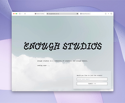 Enough Studios Landing Page