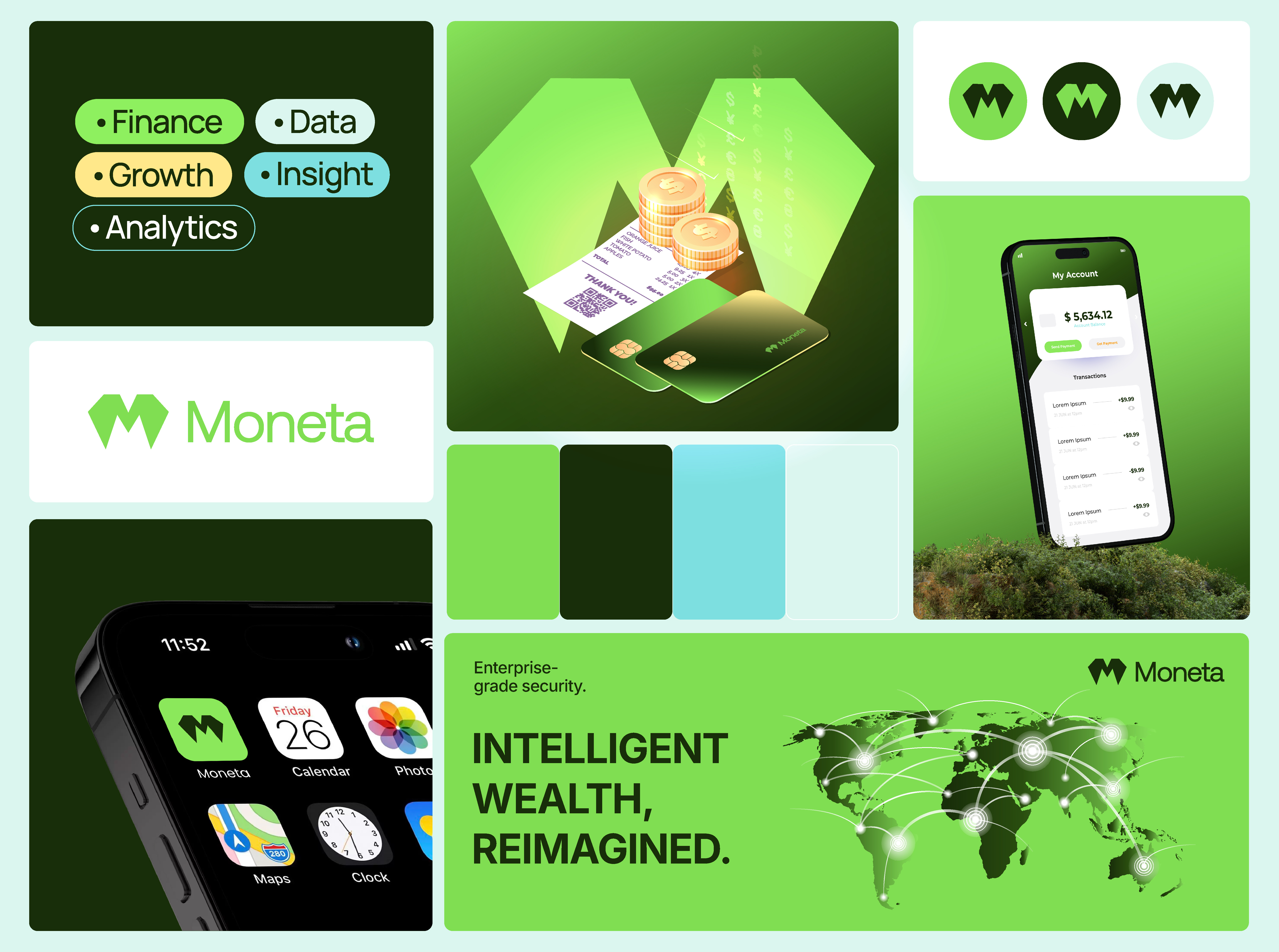 Moneta | FinTech & Wealth Management Brand Identity brand identity branding concept branding financial app fintech fintech logo graphic design logo logo design monogram logo startup branding visual identity wealth management
