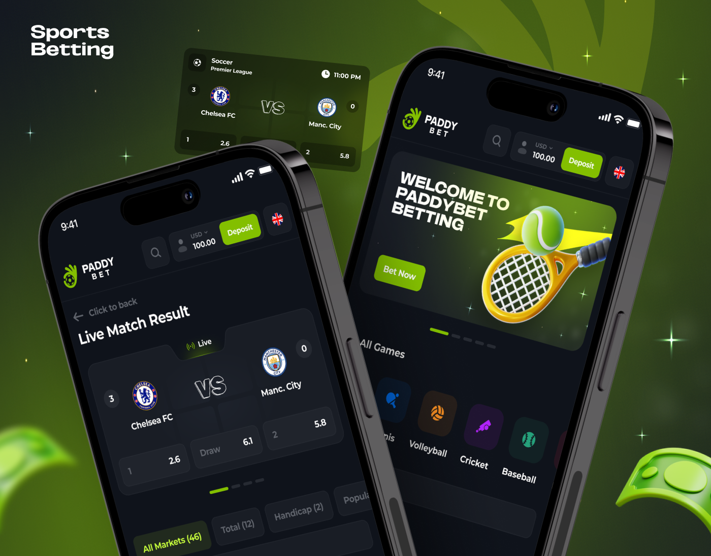 PaddyBet Sports betting app betting ui casino casino design casino games casino sports casino ui gambling online casino soccer sports sports app sports betting sportsbook ui
