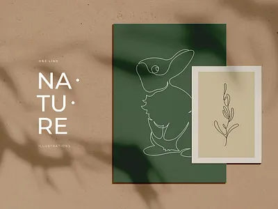 One line illustrations. Nature abstract abstract shapes design illustration lineart one line vector