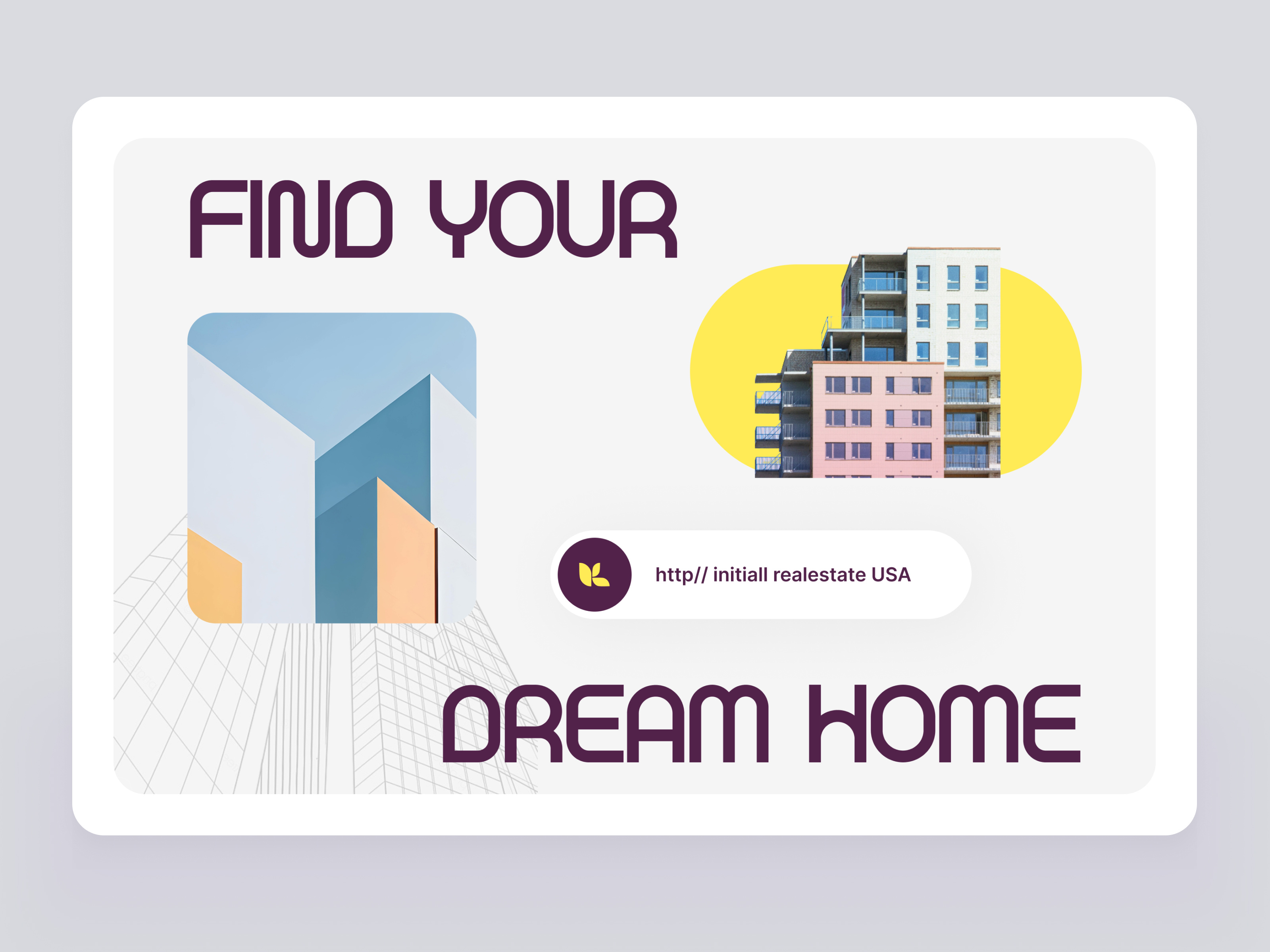 initiall- Real Estate homepage app clean design clean ui graphic design homepage landing page logo mobile app product design real esate logo real estate ui uiux website