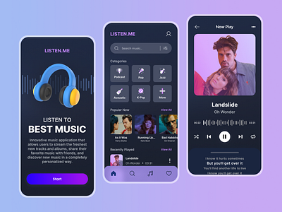 Music Player app design mobile music song ui