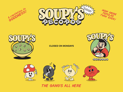 SOUPY'S RECORDS branding design graphic design identity branding illustration logo