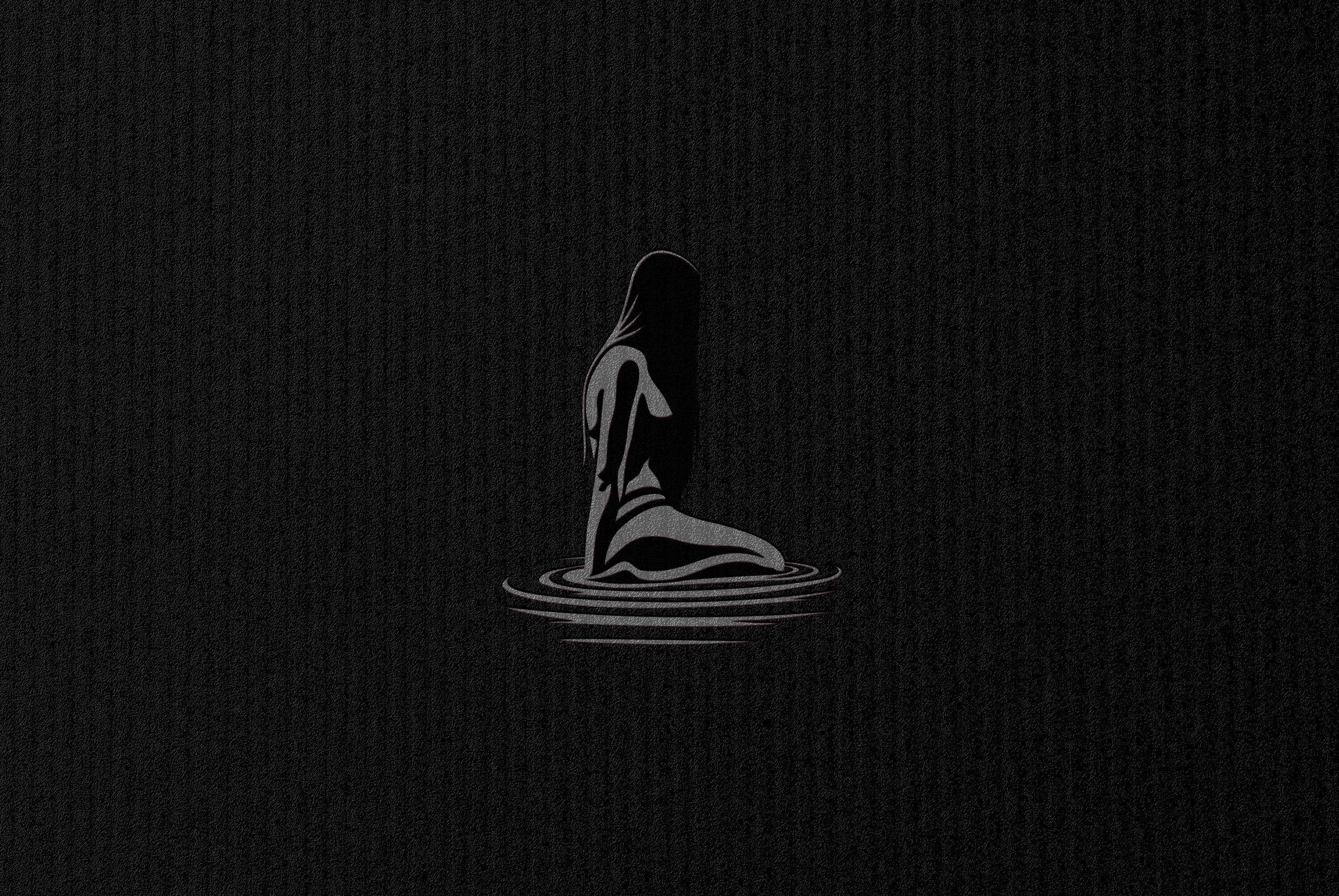 The Bather bather beauty branding dark design graphic design icon illustration logo logo design night sea vector water woman