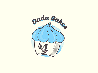 Dudu Bakes - Baked Goods Business 1920s 1930s animation bakery baking brand identity branding cartoon character cupcake design illustration logo mascot minimalistic retro rubberhose simple vintage