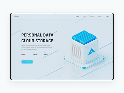 Cloud storage 3d design illustration ui web
