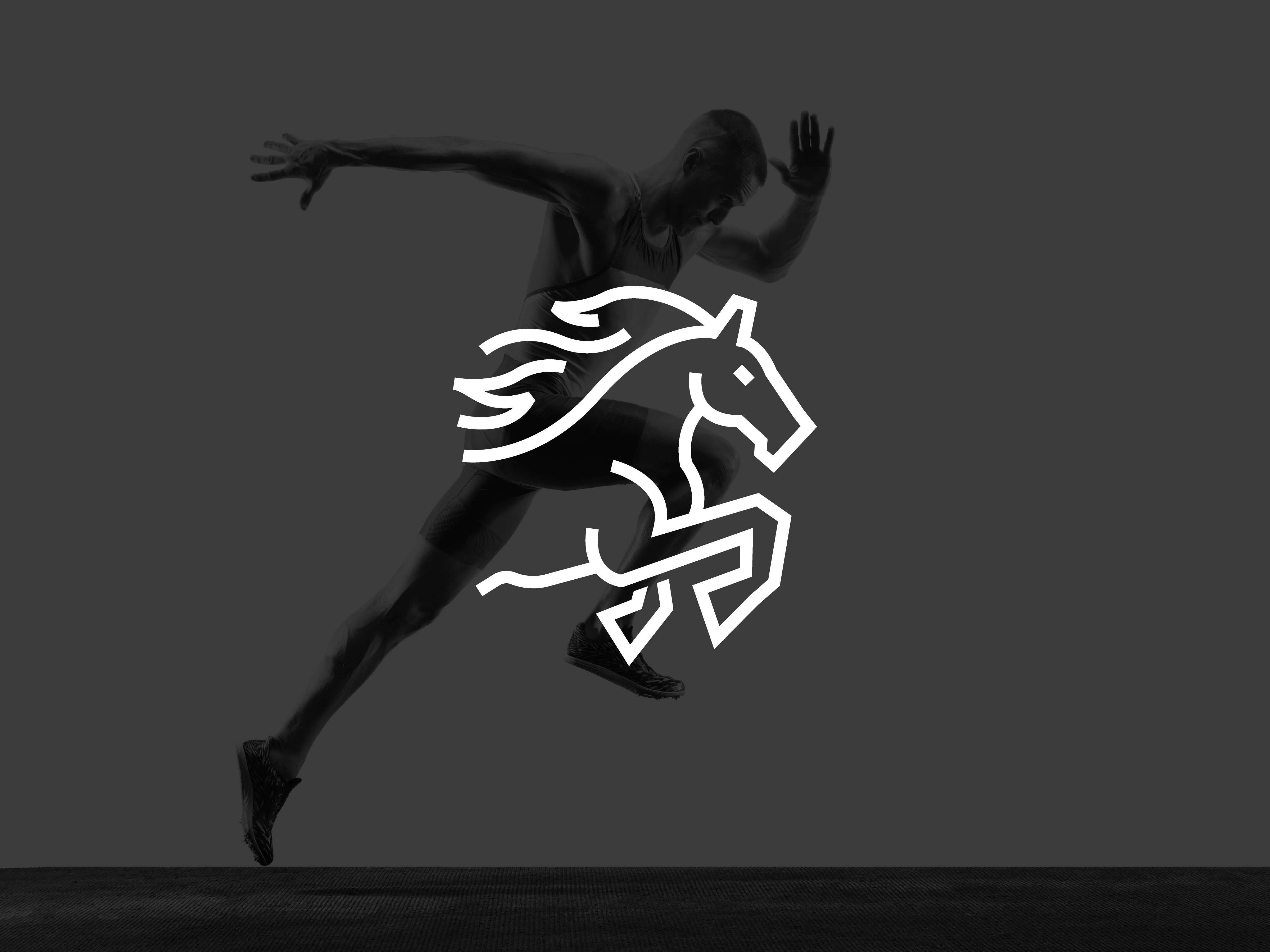 Sportswear Logo Design | Horse Runner athletic brand identity. branding fitness gym horse logo logo design running sportswear