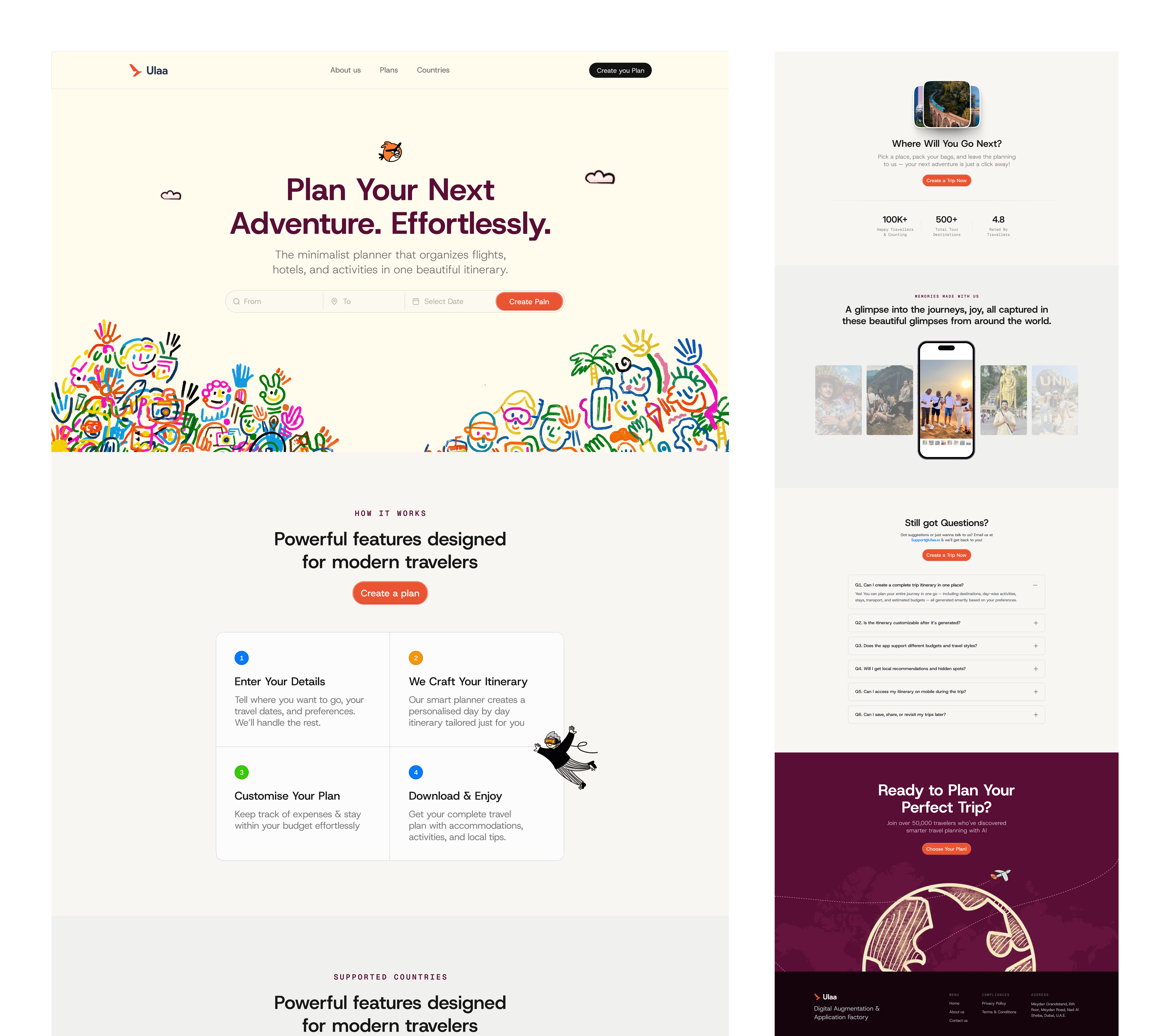 Ulaa - Travel Itinerary branding graphic design ui