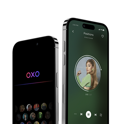 oxo - a music app app design branding communication app design entertainment music music app ui ui design ux ux design uxui uxui design