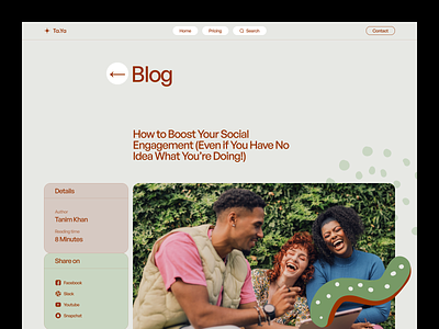 Blog page design - Web header article blog blog design blog home blog post blogger blogging clean editorial header modern news page post single blog page tanim web design web page website website design