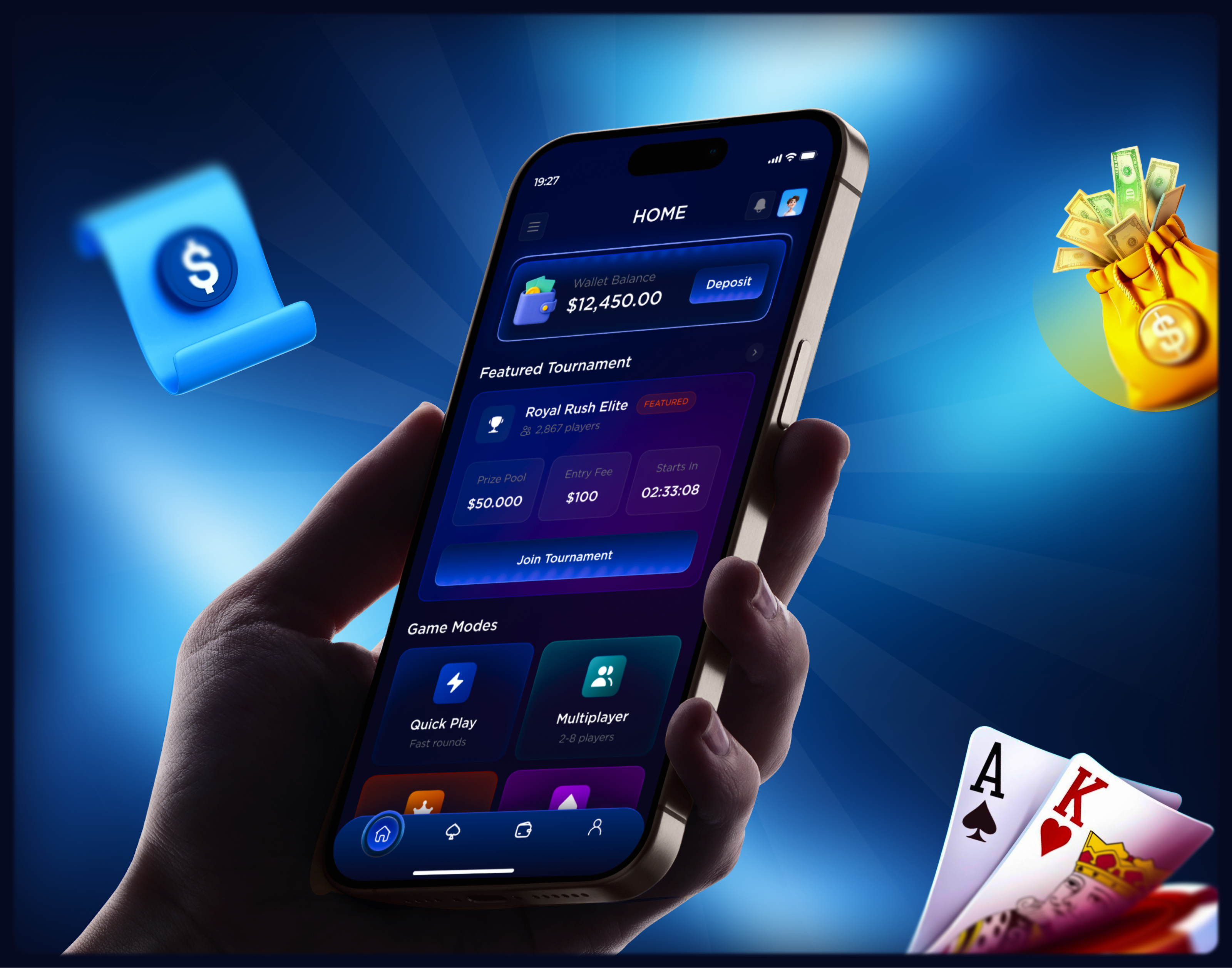 Poker Tournament | Mobile Casino app appdesign cardgame casino cryptocurrency gameapp gameinterface igaming ios memecoin mobileapp mobilegame mobileui onlinecasino poker pokerapp pokergame pokertournament ui ux