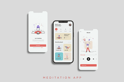 Meditation App design graphic design illustration ui web design website