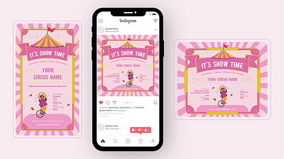 Circus themed banner template banner circus circus poster circus tent circus theme clean design event banner festival poster flyer template fun poster graphic design illustration instagram post party event party template party theme post template social media social media post vector