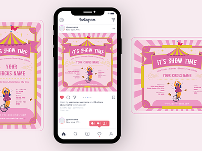 Circus themed banner template banner circus circus poster circus tent circus theme clean design event banner festival poster flyer template fun poster graphic design illustration instagram post party event party template party theme post template social media social media post vector