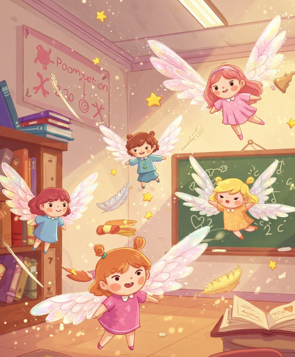 The Magic Classroom Character Design character design children illustration childrens book illustration cute characters digital painting editorial illustration fairy illustration fantasy illustration freelance illustrator glowing wings kidlit art magic school magical art picture book publishing storybook visual storytelling whimsical art
