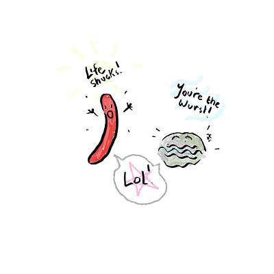 You're the wurst! apple pencil applepencil cartoon clam comedy illustration ipadart ipadpro joke wurst