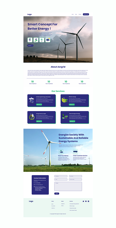 Smart Concept for Better Energy ui webpage