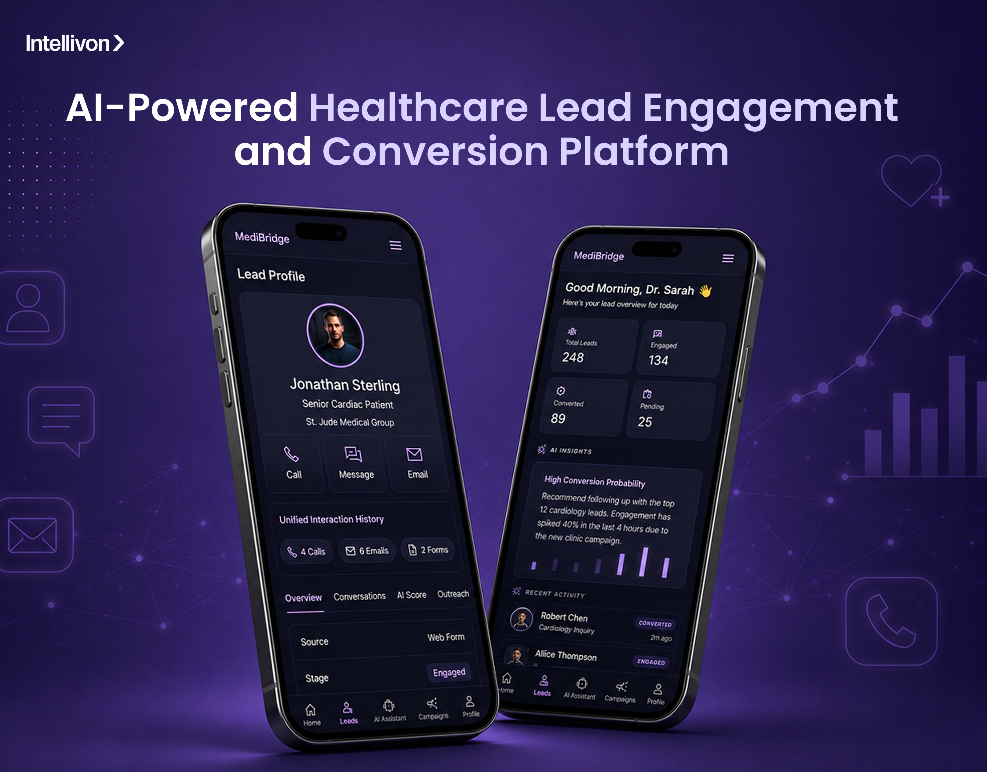 AI-Powered Healthcare Lead Engagement and Conversion Platform ai design ai platform artificial intelligence conversion optimization crm design dashboard ui data visualization enterprise software healthcare healthcare dashboard healthtech lead management medical app mobile app design patient engagement product design saas design ui design ux design web app design