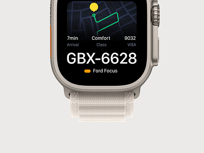 Taxi App UI for Apple Watch apple watch dark theme design driver taxi app ui uiux ux