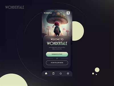 Wondertale - AI Fairy Tales ai animation app application fary tale mobile mobile application motion design motion graphics tales ui ui design ux wonderful