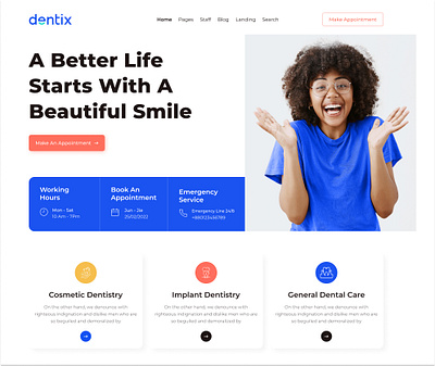 Dentix Web Interaction animation branding branding agency dental clinic website dental implants dental website family dental interaction design logodesign modern logo motion graphics orthodontics ui ui design uiux web design