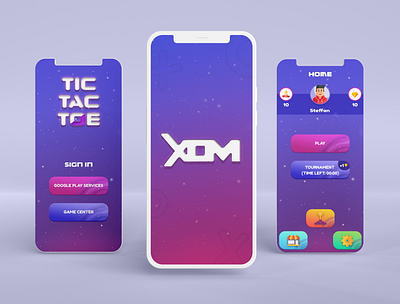 TIC TAC TOE game graphic design space ui