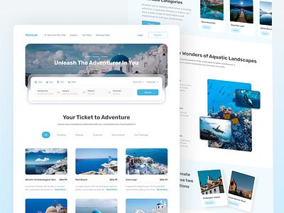 Mainlah - a travel website to begin your adventure! booking branding design landing page travel travel landing travel ui travel website travelsite ui ui design ui web uiux vacation web design website travel agency